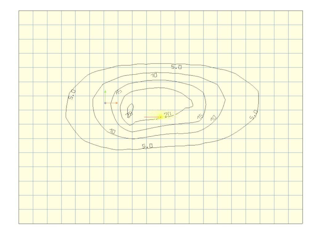 Lux Diagram for 10W LED at 4 meters high